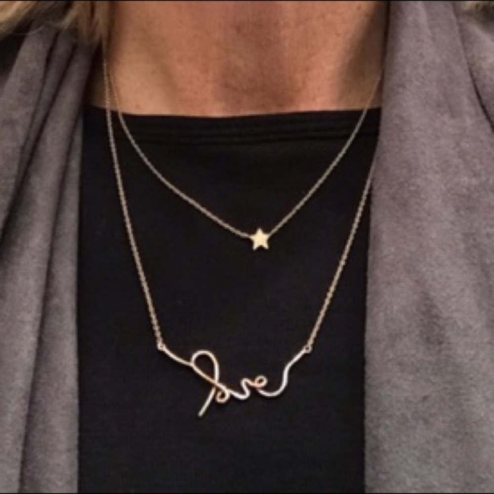 Stella & Dot: Gold Love Necklace: Adjustable